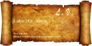 Labritz Vera névjegykártya